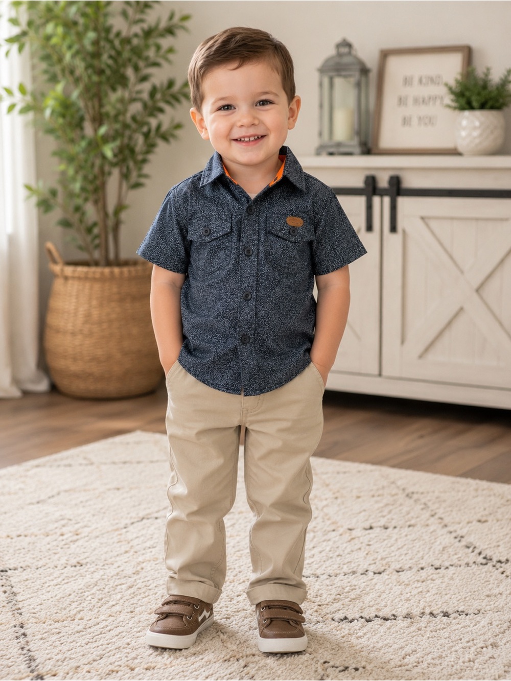 boys’ Ecko Unltd short-sleeve button-up shirt, size 24 months